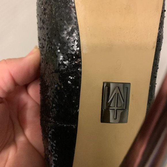 Madonna Truth or Dare Black Glitter Spike Shoes - Picture 11 of 15